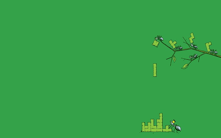 Tetris blocks illustration, minimalism, Tetris, video games, ants, animals, HD wallpaper
