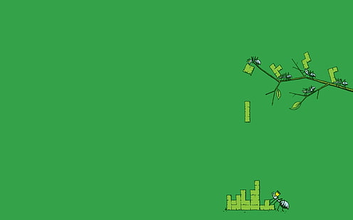 Tetris blocks illustration, minimalism, Tetris, video games, ants, animals, HD wallpaper HD wallpaper