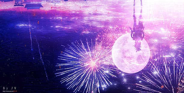 Genshin Impact, Yoimiya (Genshin Impact), fuochi d'artificio, Sfondo HD HD wallpaper