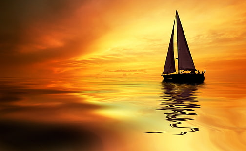 Sail Boat HD Wallpaper, ветроходна лодка, Природа, Плаж, Лодка, Платно, HD тапет HD wallpaper
