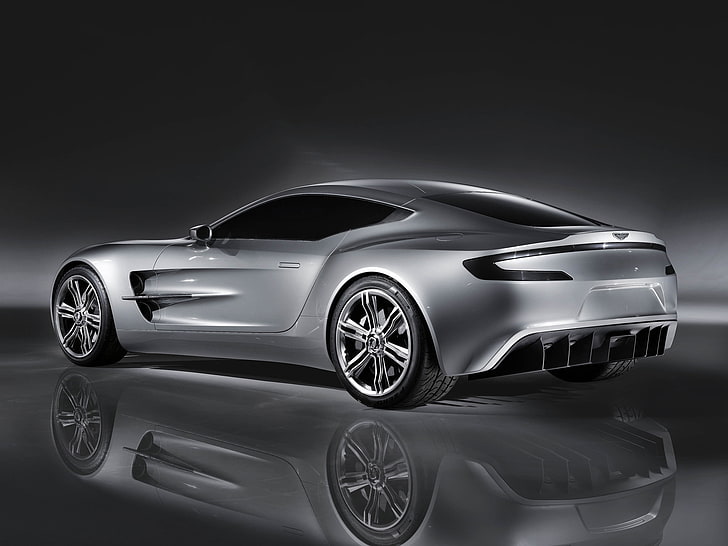 silver Aston Martin DB10, aston martin, one-77, 2008, concept car, side view, style, reflection, HD wallpaper
