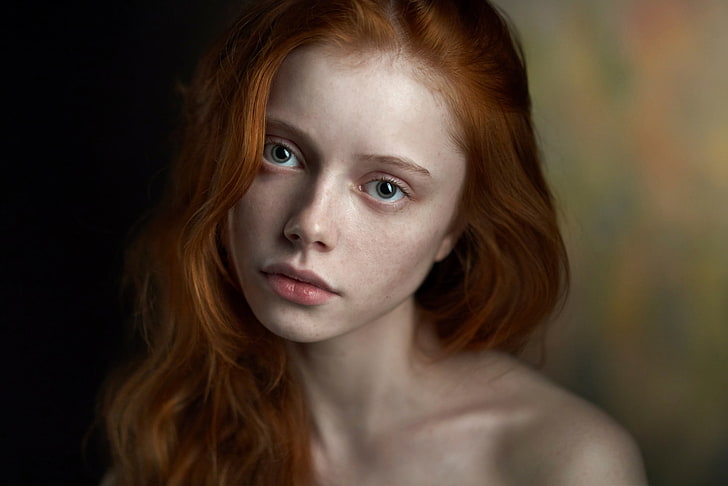 kadının yüzüne, portre, çiller, güzellik, kızıl saçlı, Alexander Vinogradov, Catherine Jasnogorodska, HD masaüstü duvar kağıdı