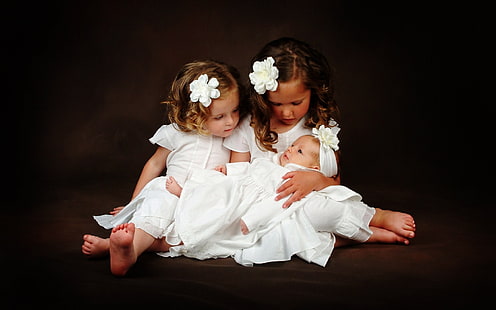 Garotinhas, bebê, meninas, brancas, crianças, HD papel de parede HD wallpaper