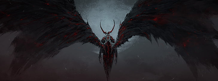 Lucifer wallpaper, anime character with wings, artwork, fantasy art, demon,  HD wallpaper | Wallpaperbetter