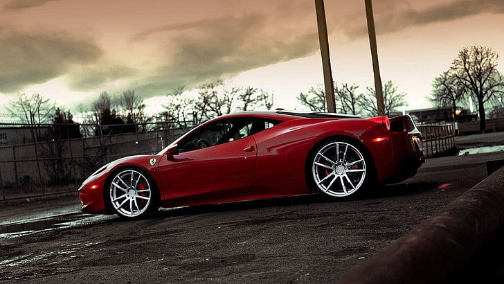 Ferrari, mobil, Ferrari 458, mobil merah, kendaraan, Wallpaper HD