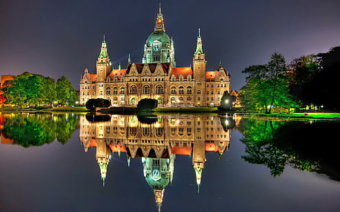 City hall hannover, architecture, city, hall, hannover, germany, HD wallpaper HD wallpaper