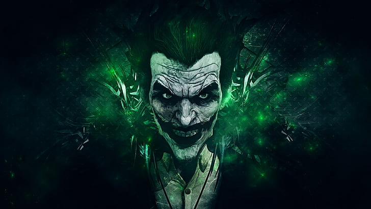 hitam dan hijau Wallpaper digital Joker, Joker, Wallpaper HD