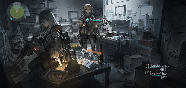 papel de parede digital feminino segurando arma, anime, garotas de anime, Tom Clancy's The Division, arma, arma, HD papel de parede HD wallpaper