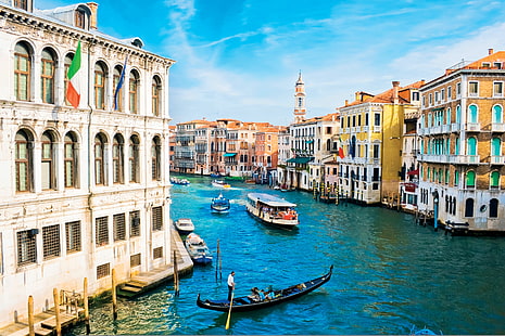 5K, Италия, Венеция, Большой канал, HD обои HD wallpaper