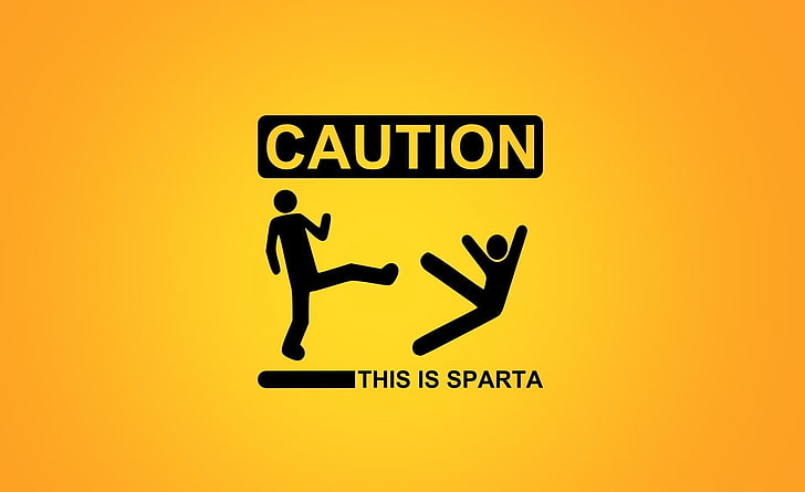 This is Sparta, Caution This is Sparta artwork, Funny, Movies/300, HD  wallpaper | Wallpaperbetter