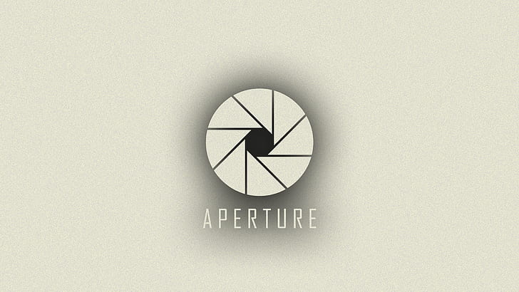 Aperture Portal White BW Logo HD, логотип апертуры, видеоигры, белый, чб, портал, логотип, апертура, HD обои