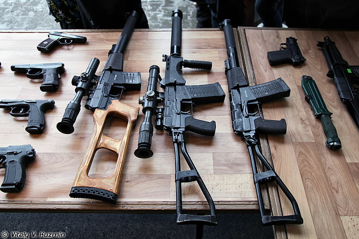 검은 소총, 무기, 러시아, VSS, 샤프트, HD 배경 화면