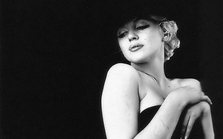 Marilyn Monroe czarno-białe tło, marilyn monroe, sława, gwiazdy, hollywood, marilyn, monroe, czarny, biały, tło, Tapety HD