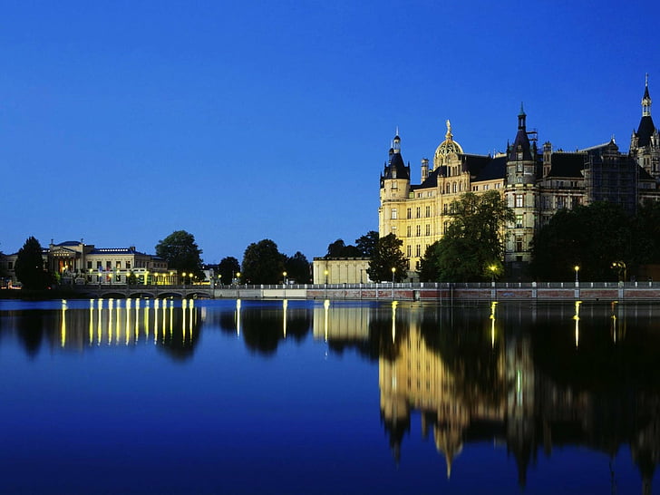 Palacios, Palacio Schwerin, Castillo Schwerin, Fondo de pantalla HD