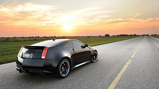 coupé convertibile nera e grigia, Cadillac, Cadillac CTS-V, auto, Sfondo HD HD wallpaper