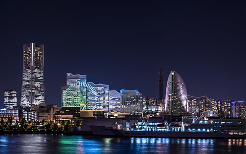 Japan Yokohama Skyscrapers 4K HD, HD wallpaper HD wallpaper