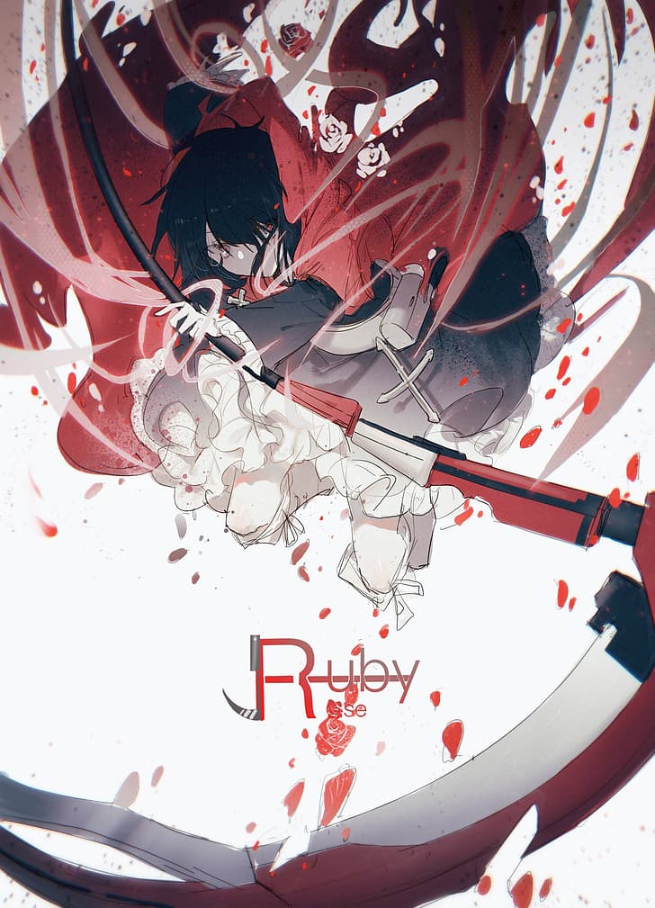KonYa666, Anime, Anime-Mädchen, RWBY, Ruby Rose (RWBY), HD-Hintergrundbild, Handy-Hintergrundbild