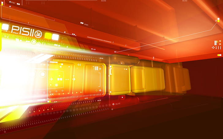 Orange Tech Design HD, abstrato, 3d, laranja, design, tecnologia, HD papel de parede