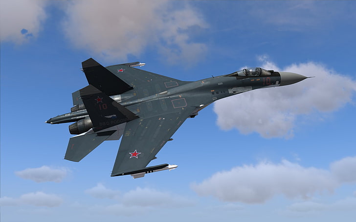 fighter, jet, military, russia, russian, su 35, su35, sukhoi, HD wallpaper