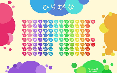 free download | Circles, Katakana, rainbows, Tables, Typography, HD  wallpaper | Wallpaperbetter
