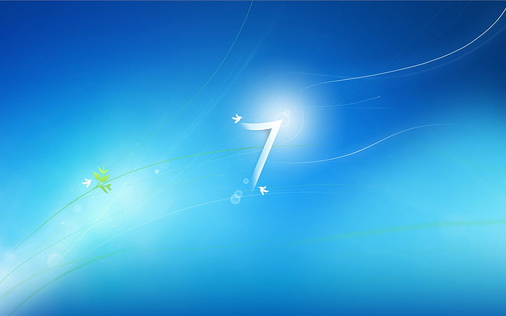 Windows 7 operating system digital wallpaper, Windows, Windows 7, Bird, Bright, Light, Logo, Microsoft, HD wallpaper
