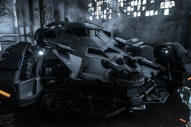 Лучшие фильмы 2015 года, фильм Бэтмен против Супермена: Рассвет правосудия, бэтмобиль, HD обои