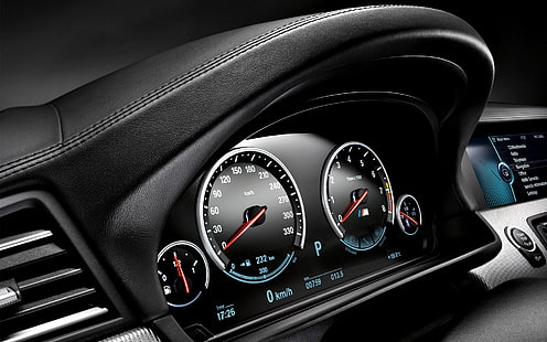 schwarzes Kombiinstrument, BMW, Armaturenbrett, F10, HD-Hintergrundbild HD wallpaper