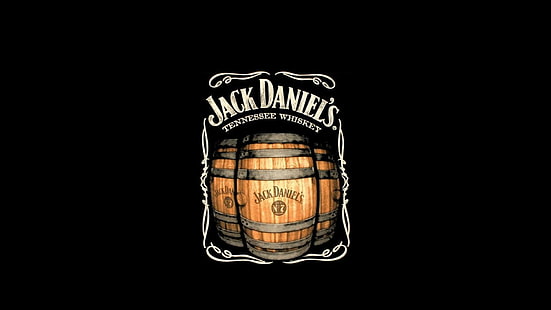 Jack Daniels viski içecekler Logo siyah arka plan geniş içecekler, arka plan, siyah, daniels, jack, logo, geniş, viski içecekler, HD masaüstü duvar kağıdı HD wallpaper