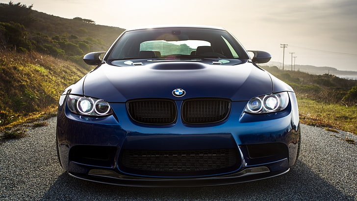 파란 BMW 차량, 차, BMW, BMW E92 M3, 파란 차, HD 배경 화면