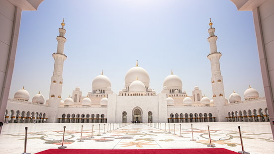 Taj Mahal, Abu Dhabi, arquitetura, torre, mesquita, HD papel de parede HD wallpaper