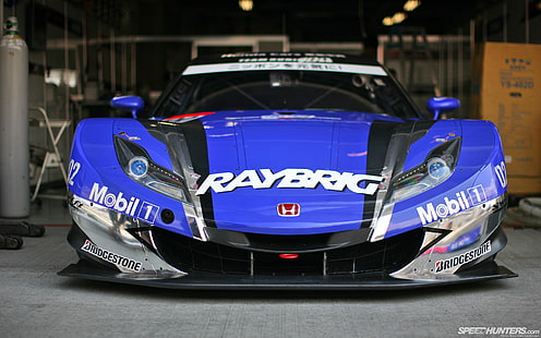 Honda HSV-010 GT Race Car HD, รถสปอร์ต honda raybrig สีน้ำเงินและสีดำ, รถยนต์, รถ, การแข่งขัน, ฮอนด้า, gt, hsv, 010, วอลล์เปเปอร์ HD HD wallpaper