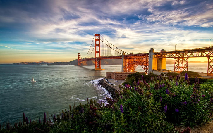 Golden Gate Bridge, USA, Golden Gate Bridge, bro, arkitektur, HD tapet