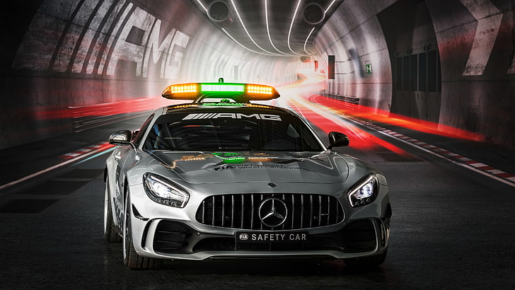 2018, 4K, carro de segurança Mercedes-AMG GT R F1, HD papel de parede