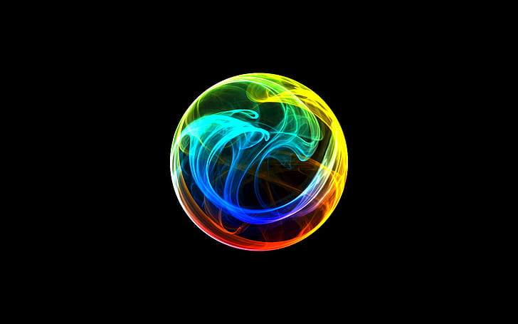 Other HD, yellow red and blue spherical smoke illustration, artistic, HD wallpaper