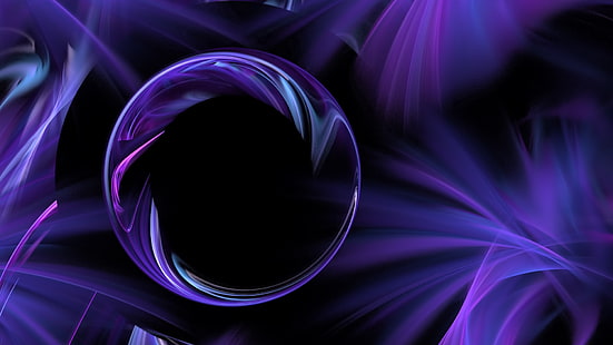 фиолетовые и черные графические обои, фиолетовые, линии, шар, сфера, HD обои HD wallpaper