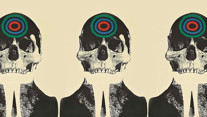 gray skull illustration, skull, digital art, artwork, HD wallpaper
