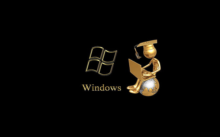 Windows Gold, gold, HD wallpaper