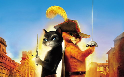 Kot w Butach HD, film o Kotach i Butach Disneya, Kot, Buty, HD, Tapety HD HD wallpaper