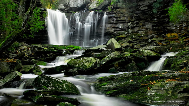 Park stanowy Blackwater Falls, Wirginia Zachodnia, wodospady, Tapety HD