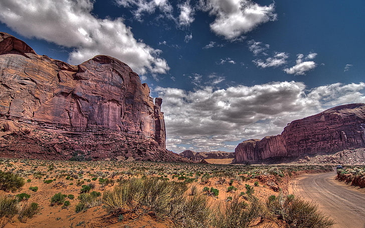 landscape photo of canyons, landscape, nature, clouds, rock, HD wallpaper