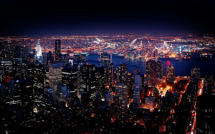 New York City Nachtansicht Hd Hintergrund 5789, HD-Hintergrundbild