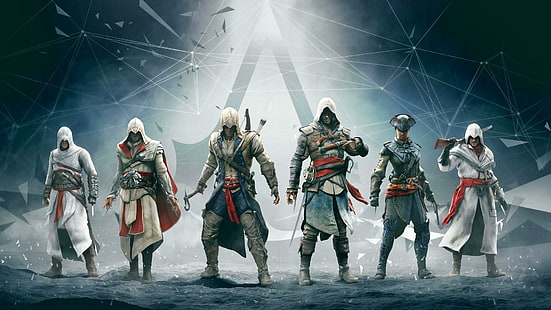 Assassins Creed Altair Ezio Connor Edward, pembunuh, kredo, edward, connor, ezio, altair, Wallpaper HD HD wallpaper