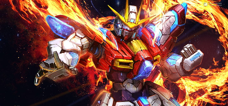 Мобильный костюм Gundam, Gundam Build Fighters Try, fire, HD обои