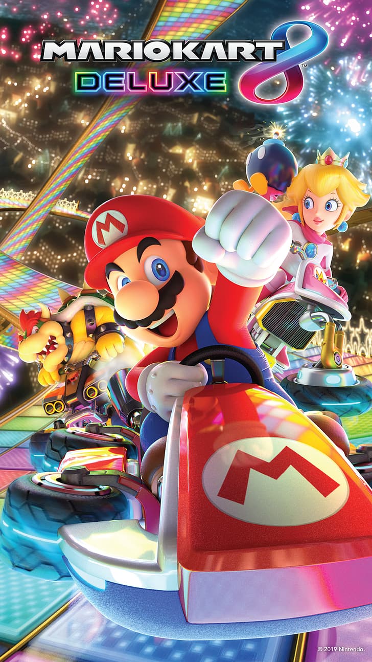 Nintendo, Mario (Karakter, Mario Kart, Mario Kart 8, Nintendo Switch, Wallpaper HD, wallpaper seluler