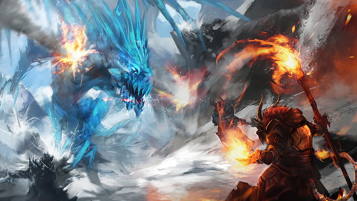 dragon guild wars 2, HD wallpaper