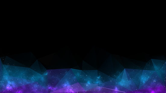 خلفية تجريدية زرقاء وأرجوانية ، فضاء ، نجوم ، بولي منخفض، خلفية HD HD wallpaper