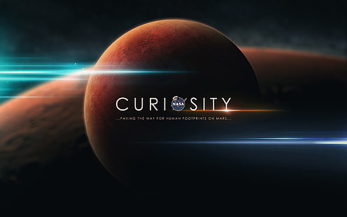Curiosité, logo de curiosité, découverte, nasa, espace, mars, Fond d'écran HD HD wallpaper