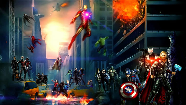 Marvel Cinematic Universe 슈퍼 히어로 아트 워크, HD 배경 화면