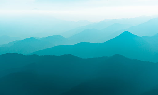Mountains, Mountain range, 5K, Teal, Turquoise, HD wallpaper HD wallpaper
