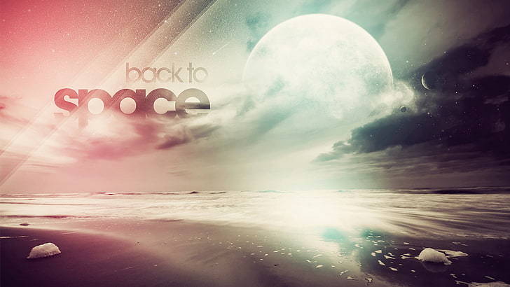 Back to Space wallpaper, universe, digital art, space art, typography, colorful, planet, artwork, HD wallpaper